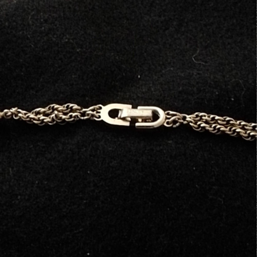 Vintage Signed Monet Gold tone Double Stained Rope Necklace - Picture 6 of 7